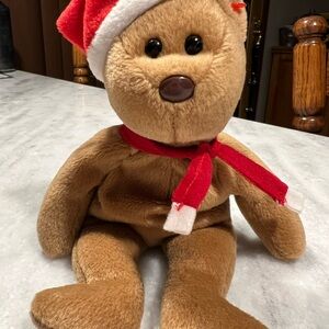 Ty Beanie Buddy 1997 Holiday Teddy Bear plush.